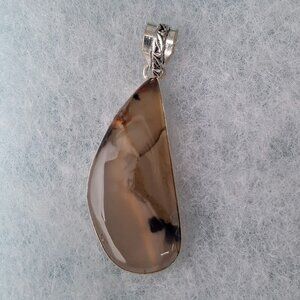 2/20$ NWOT free form jasper gemstone pendant 925 silver